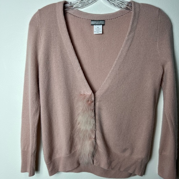 J. Crew Sweaters - J. CREW BLUSH PINK CASHMERE/FEATHER COVER CARDIGAN SWEATER SIZE XS